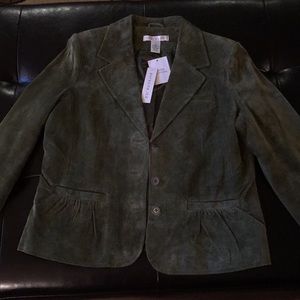 Brand new green suede blazer